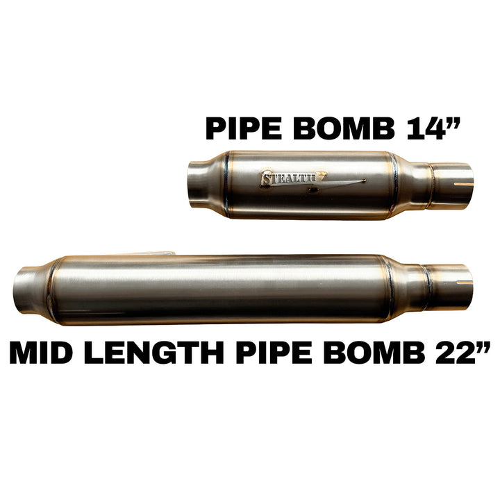 Pipe Bomb Mid Length 2.25" Slip On Muffler