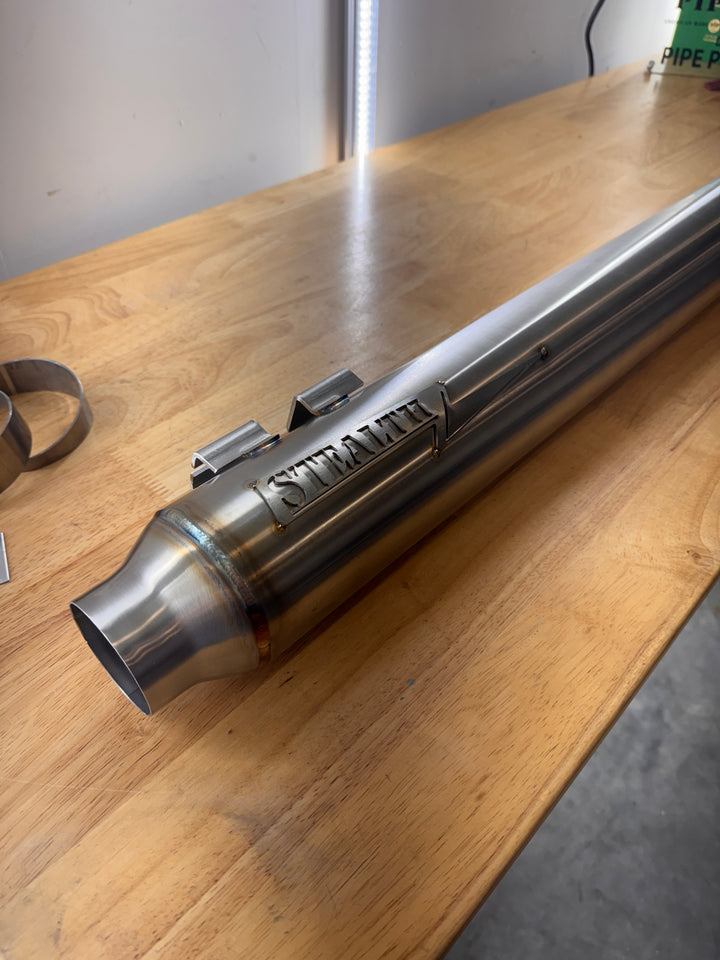 Pipe Bomb Full Length Harley Bagger Slip On 2.25" Muffler