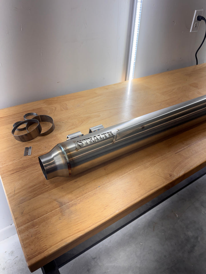 Pipe Bomb Full Length Harley Bagger Slip On 2.25" Muffler