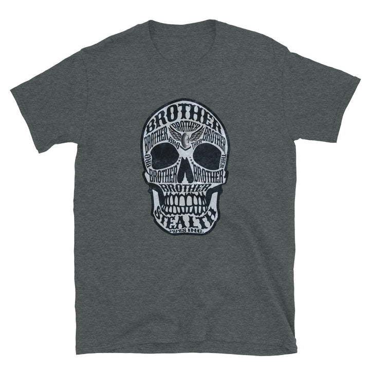 Stealth Brotherrrrr T-shirt in grey – skull design with Stealth branding