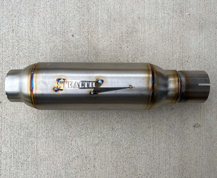 Stealth Pipes Pipe Bomb Muffler – American-made stainless modular exhaust upgrade, direct bolt-on
